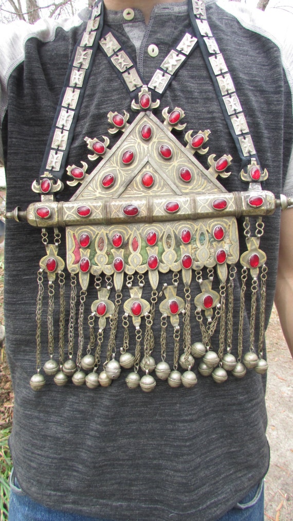 Antique Tribal Necklace ,Turkomen Antique Gold Gil