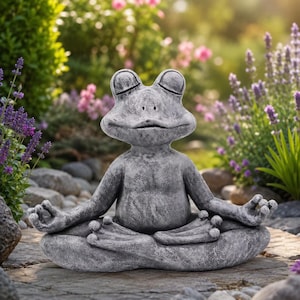 Zen Groda Staty Meditation Groda Figur Yoga Groda Trädgårdsdekor Harts Groda Skulptur Utomhus Trädgårdsprydnad