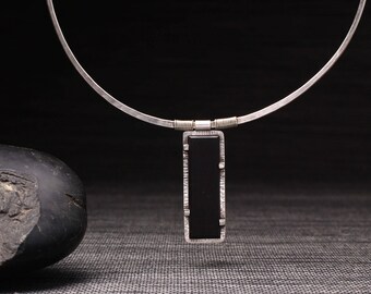 Black Basalt Panel Necklace