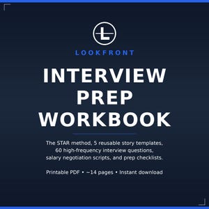 Cuaderno de preparación para entrevistas / Método STAR, 60 preguntas, guiones salariales (descarga digital)