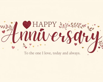 Romantic Anniversary Card for Husband Wife (Printable PDF)