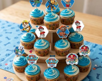 Paw Patrol Birthday Cupcake Toppers | Printable Party Decorations (Digital Download)