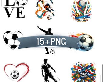 Paquete de imágenes PNG de la Copa Mundial de Fútbol 2026, diseño de camiseta para aficionados del campeonato de fútbol (descarga digital)