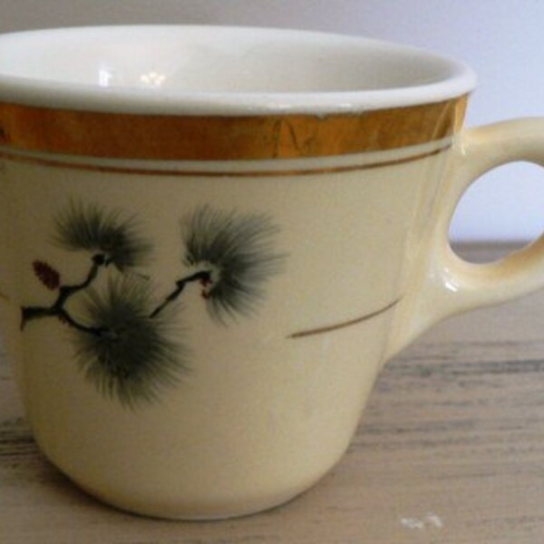 vintage HYCROFT ... classic MEDICINE HAT Pottery coffee cup Thistle pattern