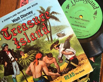 vintage Tunes ... Treasure ISLAND book and 45 in sleeve