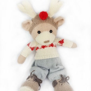Noel the Christmas Bear Knitted PDF pattern instructions