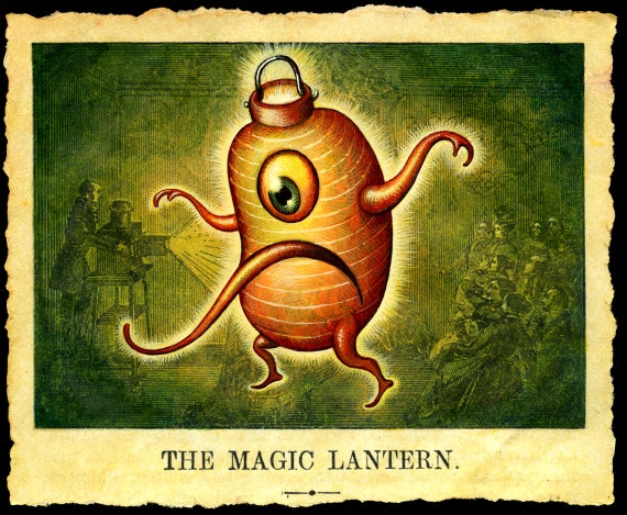 Halloween Magic Lantern Monster Art Print: Chochin-obake Art