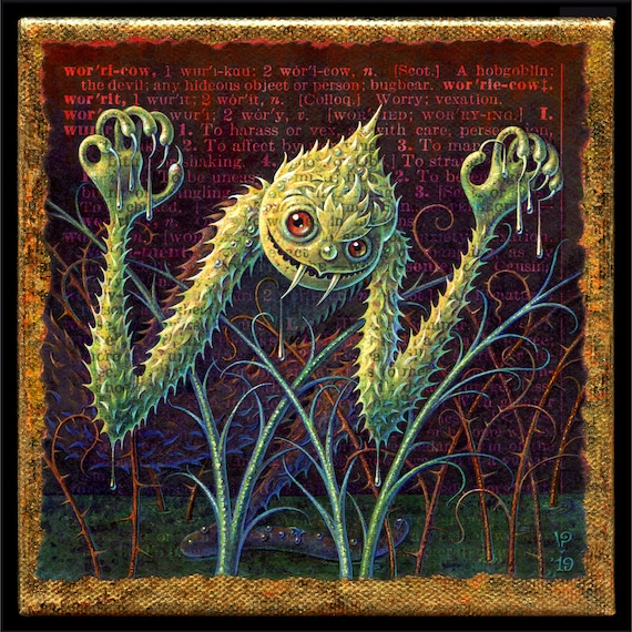 Strange Monster Art Print, Worricow: a Prickly Green Creature Emerges From  the Swamp Scary Art, Creepy Letter W, Halloween Decor, Oddity -  Canada