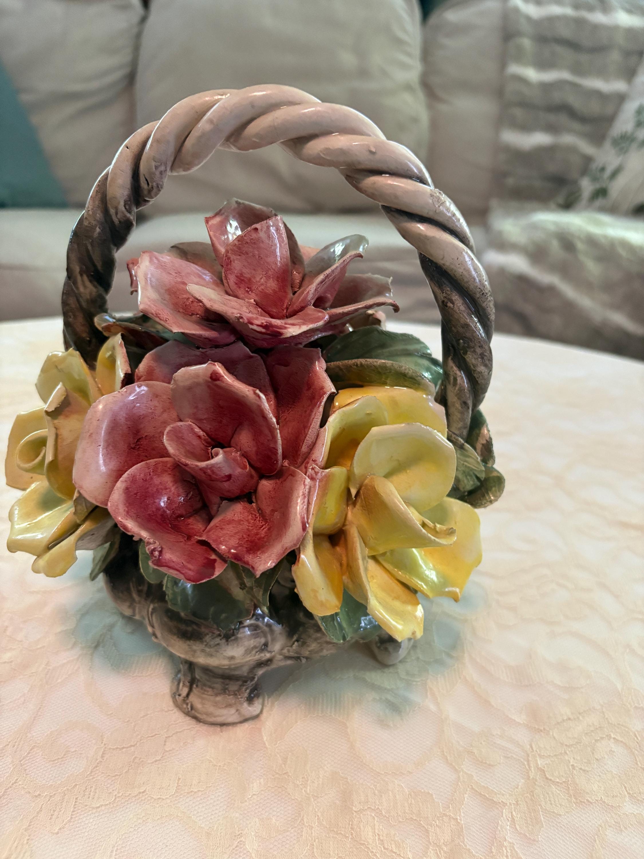 Porcelain Flower Basket - Etsy