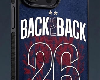 Coque PSG 2 Étoiles Back 2 Back Champions Ligue des Champions 2026 – Cadeau Fan Football – iPhone Samsung Xiaomi Oppo Google Pixel