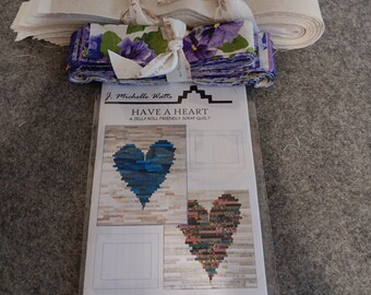 Quilt Kit - PRE-CUT - "Have A Heart" (Purple Version) by J. Michelle Watts - Finished Size Approximately 37" by 45"