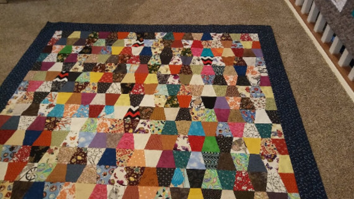 Quilt Kit Scrappy Tumbler Throw Size Precut Tumbler Etsy