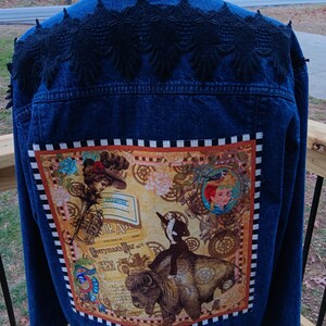 Veste En Denim Décorée Jones New York - Taille L, Occasion Très Bon état - Style Boléro/shrug