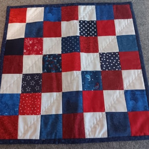 Handmade Quilted Patriotic Fabric Placemats - Set of Four - FREE SHIPPING