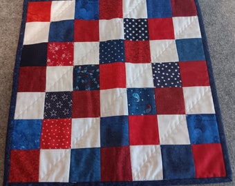 Handmade Quilted Patriotic Fabric Placemats - Set of Four - FREE SHIPPING