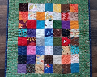 Baby Doll Quilt Handmade - Traditional Fabrics 20" by 22" - Fits 18" Dolls