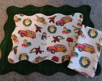 Handmade Holiday/Christmas Placemats and Napkins - Set of Four - FREE SHIPPING