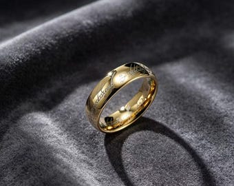 Lord of the Rings One Ring Tungsten Steel Ring, Scratch Resistant, Never Fade, Classic Movie Inspired Jewelry