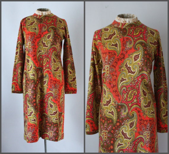 Vintage 60s Sweater Dress Mod Dress A Line Shift D
