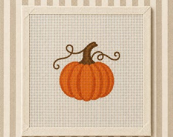 Mini pompoenprint op borduurcanvas (18 mesh)