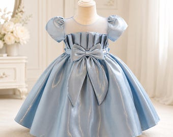 Elegant Girls Party Dress, Princess Tulle Dress, Flower Girl Wedding Dress, Birthday Performance Dress