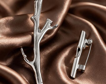 Silberne Brosche mit Blumenhalter, tragbare Vase als Anstecknadel, perfektes Geschenk zur Hochzeit – ideal als Boutonnière für Sie