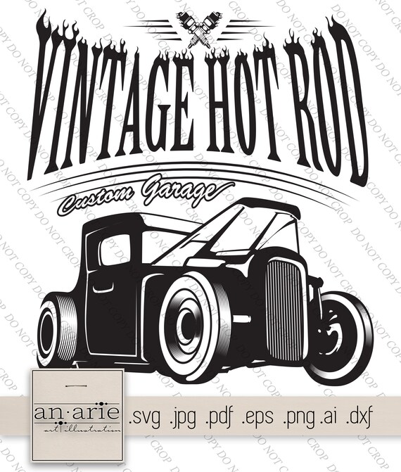 Download Vintage Hot Rod Custom Garage Rockabilly Digital Designs Svg Etsy