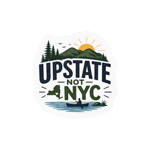 Pegatina del norte del estado de Nueva York / Calcomanía de canoa de Adirondack / Pegatina de vinilo para portátil con código de área 518