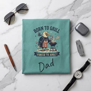 Anpassningsbar T-shirt med grafisk design för pappa med BBQ-motiv