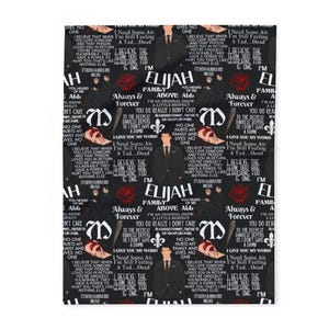 Collage con il nome Elijah, coperta in pile artico / motivo con nome personalizzato, testo con rosa gotica