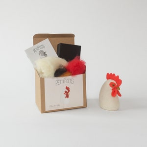 Hen Needle Felting Kit. Felting Kit. Felt Craft Kit. DIY Needle Felting. Craft Gift. Make Your Own Animal Kit. Hen Felting Kit. image 1