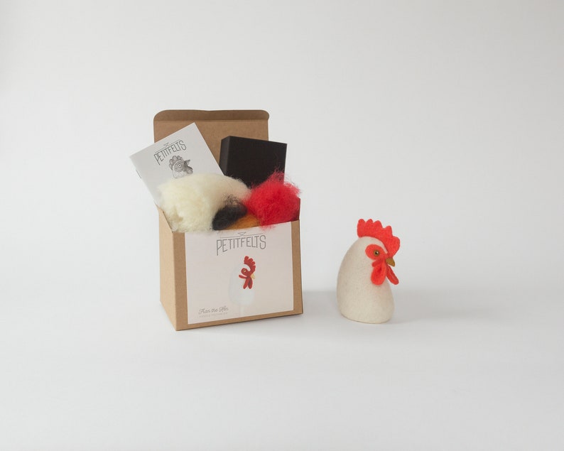 Hen Needle Felting Kit. Felting Kit. Felt Craft Kit. DIY Needle Felting. Craft Gift. Make Your Own Animal Kit. Hen Felting Kit. image 1