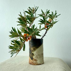 Vintage Danish 1970s Studio Pottery Vase | Sculptural Brutalist Ceramic | Organic Modern Scandinavian Stoneware