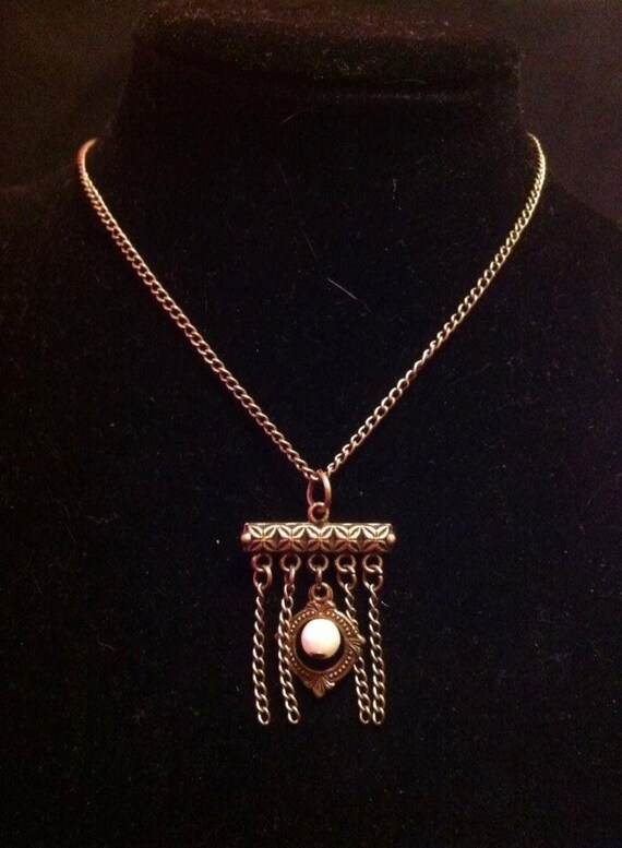 Items similar to Bronze pearl waterfall necklace on Etsy