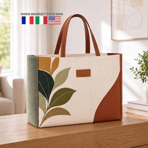 Patron de couture PDF pour sac cabas | Tutoriel pour débutant : sac cabas en toile | Sac à provisions réutilisable | Patron pour fabriquer un sac soi-même | Sac cabas Kora
