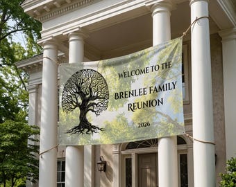 Banner para reunión familiar • Plantilla editable de letrero de bienvenida moderno (descarga digital) SEGUNDO BANNER GRATIS