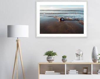 Lapping Waves Wooden Framed Poster, Semi-Glossy Paper Print