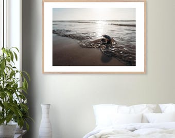 Drifting Shell, Wooden Framed Poster, Semi-Glossy Paper, Ready-to-Hang Wall Art