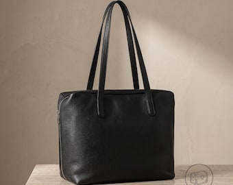Borsa a tracolla Hobo in pelle fatta a mano per donna, borsa tote grande per pendolari, borsa a spalla morbida in pelle pieno fiore, borsa per laptop da lavoro per tutti i giorni, regalo per lei