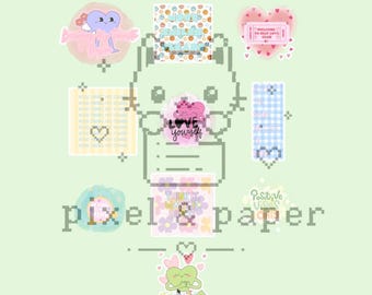 Digitalt klistermärkespaket med självkärlek | 10 PNG-klistermärken | Söta bekräftelseklistermärken | GoodNotes Planner Stickers | Direkt nedladdning