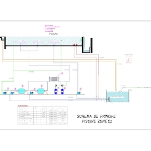 Swimming Pool Plant Room Hydraulic Schematic | AutoCAD DWG