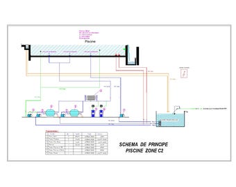 Swimming Pool Plant Room Hydraulic Schematic | AutoCAD DWG