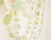 20 ft Garland-Scalloped Circles made from Upcycled Vintage Atlas-Wedding Garland-Eco-Wedding Decor-Upcycled Atlas-Upcycled Map-Birthday