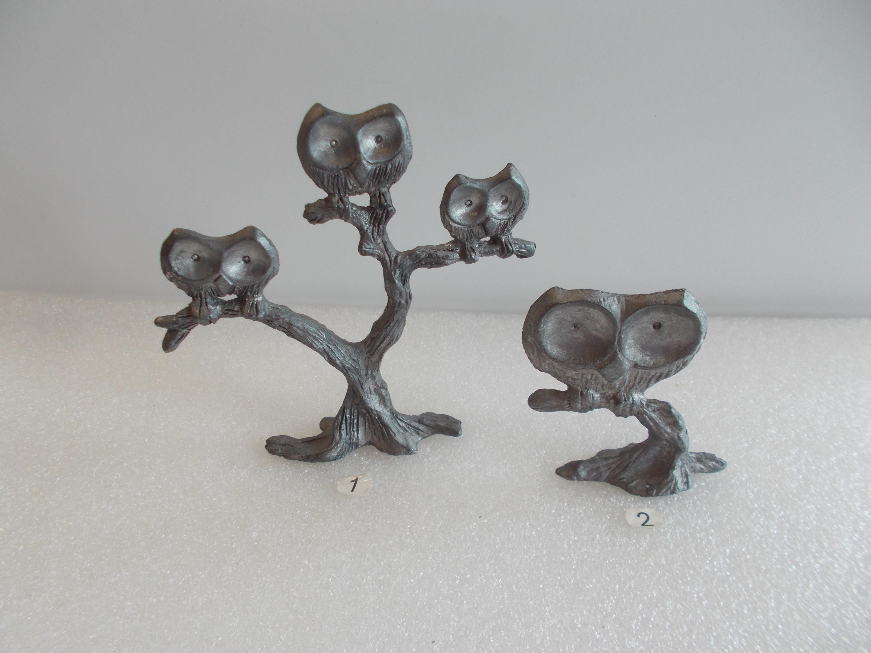 Pewter~OWL~Figurines~4"~Your Choice~80's~Fine~Pewter