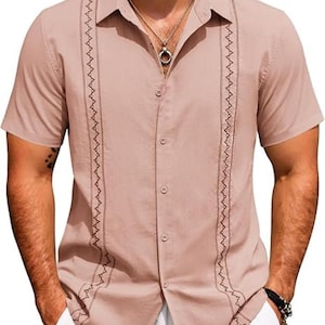 dusty rose dress shirt mens Ash & Erie Pink Wrinkle Resistant Dress Shirt for Short Men Pink / 15 / Slim