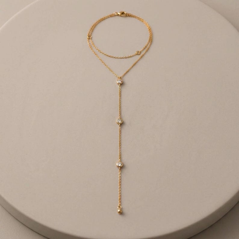 Freshwater Pearl Back Necklace | Minimalist Bridal Backdrop Jewelry \ Wedding Dress Accessory | Bridesmaid Gift for Her image 6