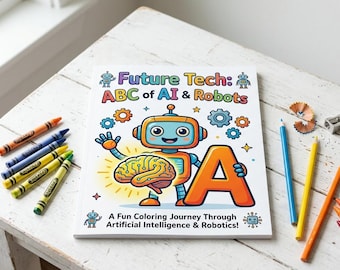 ABC de l'IA et des robots de Future Tech pour enfants | Éducatif imprimable | 4-8 ans