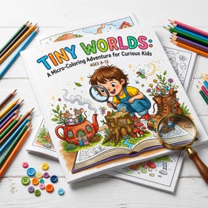 Tiny Worlds: A Micro-Coloring Adventure for Curious Kids — Hidden Detail Coloring Book (Ages 8-12)