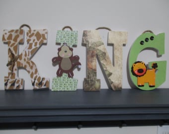 safari wall letters etsy