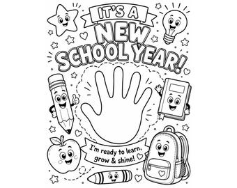 It's a New School Year Handprint Craft Printable | First Day of School Activity | Back to School Handprint Keepsake | Classroom Printable